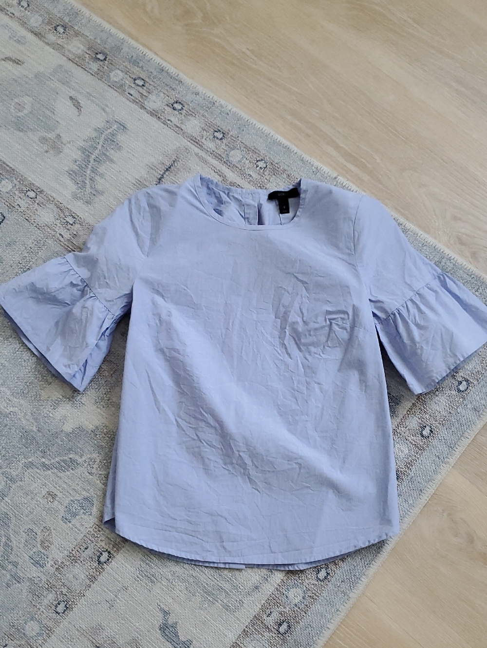 J. Crew Blue Bell Flare Sleeve 100% Cotton Top Shirt Sz0